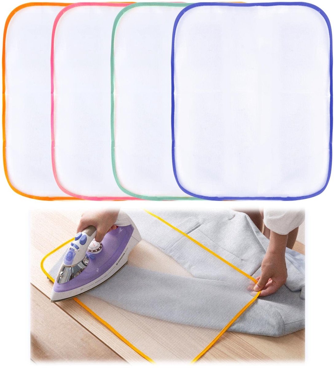 Dailygoods - Dailygoody - Beschermdoeken voor Strijken - Hittebestendige Strijkmat 60x40cm - Set van 4 Stuks - Perfect voor veilig strijken - Kleurvast en eenvoudi.