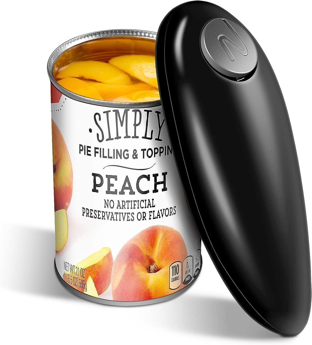 Dailygoods - Dailygoody - Elektrische blikopener - Automatische blikopener voor senioren - Draagbaar en handsfree - Zwart - Verlicht handpijn - Geschikt voor artri
