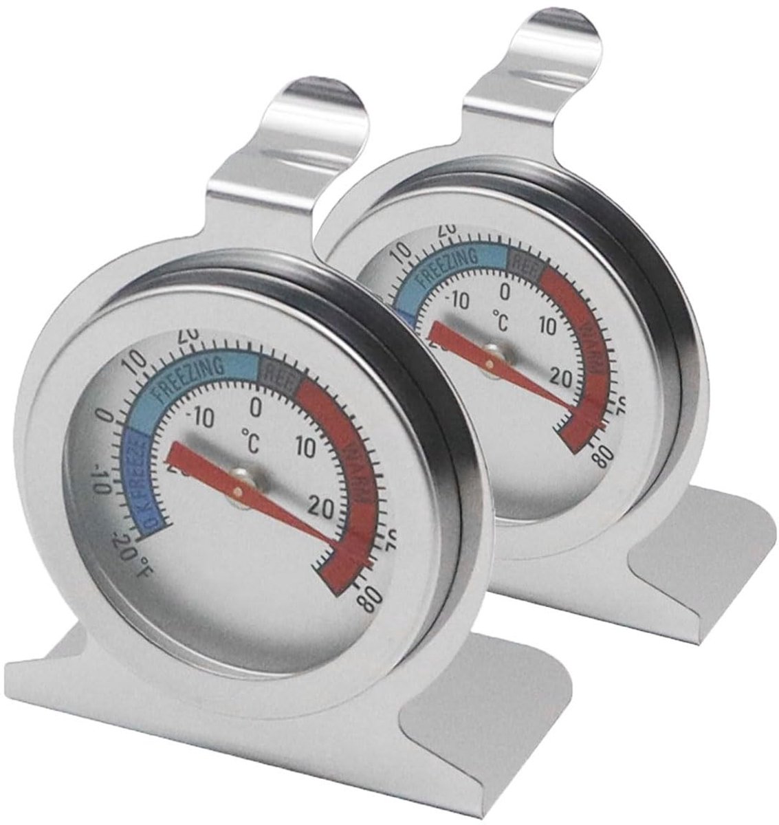 Dailygoods - Dailygoody - koelkast thermometer - mechanisch - roestvrijstalen - thermometer voor thuis - geschikt voor bars en cafés