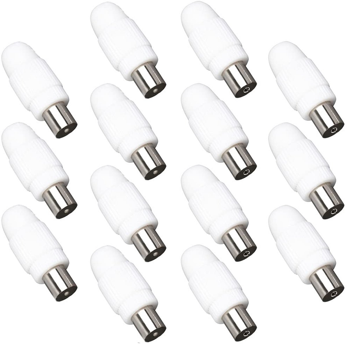Dailygoods - Dailygoody - Coaxiale Plug & Socket Adapter Set - TV Antenne Aansluiting - 14-delig - Hoge kwaliteit - Geschikt voor televisie - Inclusief adapters - ..