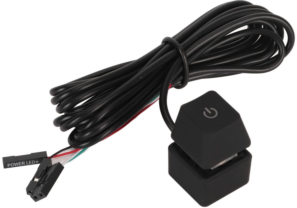 Dailygoods - Dailygoody - Pc aan/uit knop - Desktopcomputer Schakelaar - 2M Externe Voeding Controle - 7 Kleuren Licht - Mechanische Toetsen - Geschikt voor Deskto