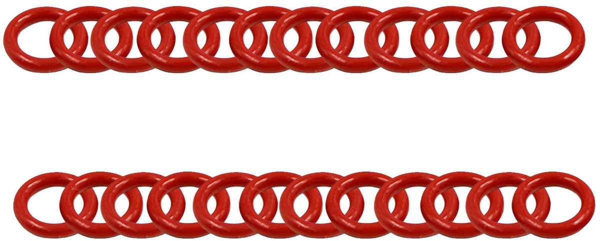 Dailygoods - Dailygoody - Siliconen O-ringen - Afdichtingsring - Duurzaam en slijtvast - Rood - Pakkingringen - Voor sanitair en machines - 30 stuks