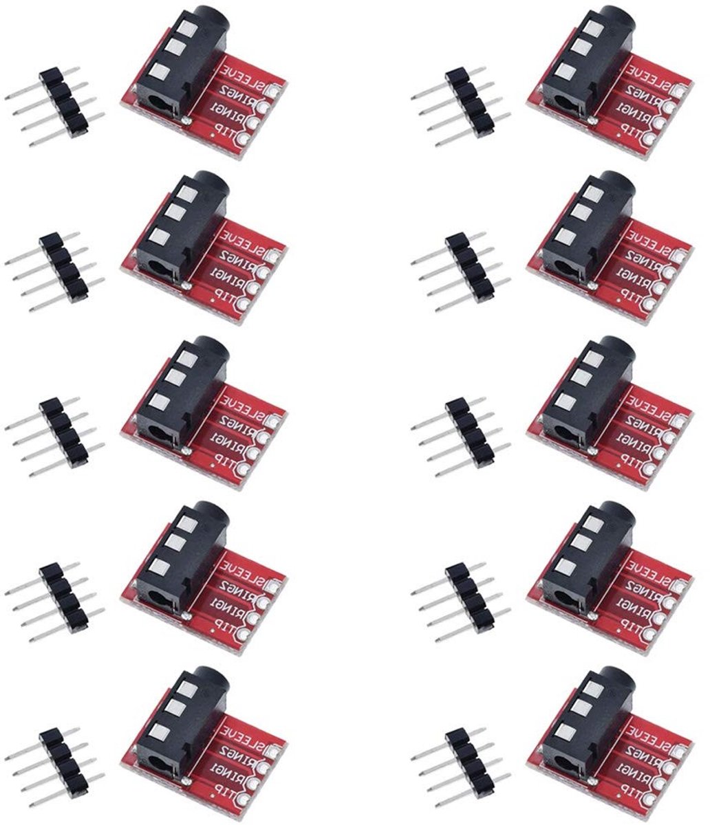 10 Stuks TRRS 3.5mm Audio Jack Breakout Board voor Hoofdtelefoon en MP3 - Ideaal voor Arduino Projecten!