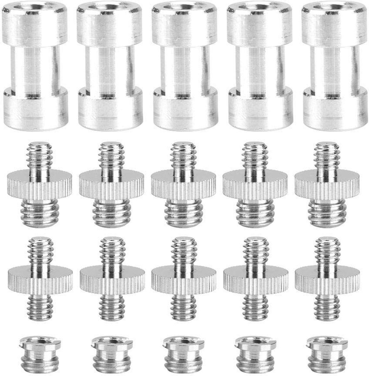 Dailygoody - 1/4 inch 3/8 inch schroefdraad adapter - 20 stuks - Hoogwaardig metaal - Geschikt voor camera en lichtstandaard - Handig voor flits en meer