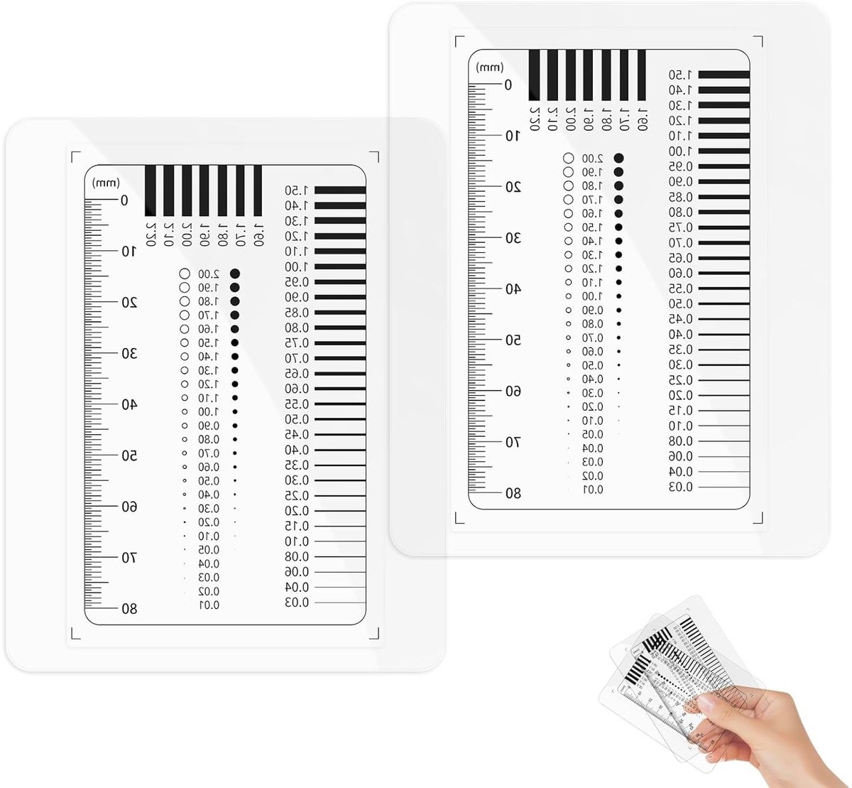 Flexibele transparante plastic breukmeter set van 2 - Perfect voor vakmensen en taxateurs, nauwkeurige metingen en duurzame kwaliteit