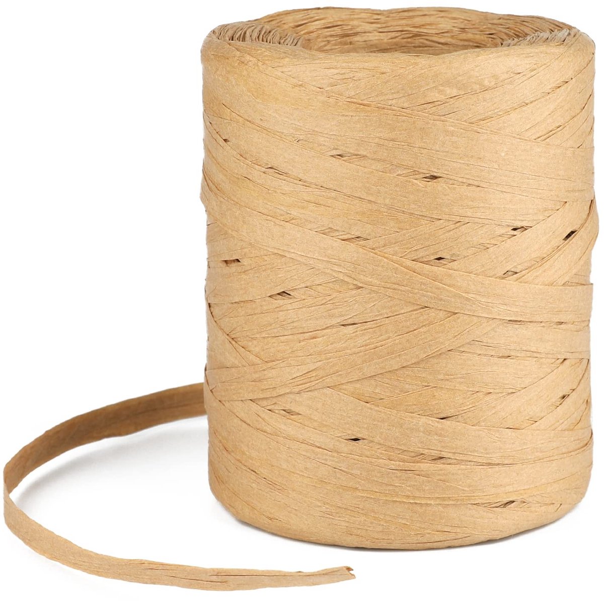 Dailygoods - Dailygoody - 200M Raffia Papierlint - Natuurlijk Papierverpakkingsslinger - Sterk en Duurzaam - Beige - Perfect voor Cadeaus - Geschikt voor Kn...