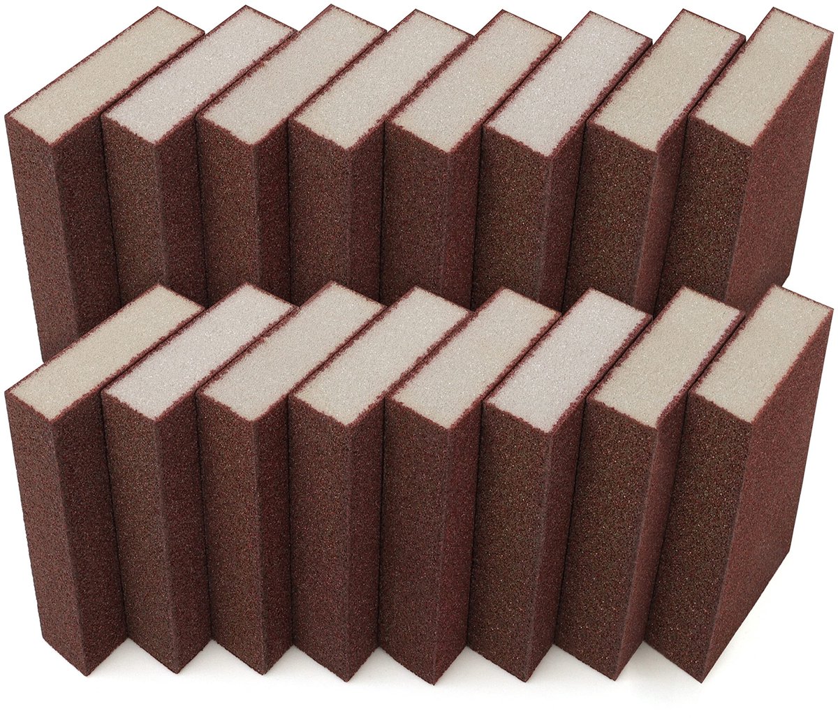 Dailygoods - Dailygoody - Grove Schuurspons - Wasbaar en Herbruikbaar - Ideaal Voor Hout en Metaal - 16 Stuks - Schuurblok Voor Polijsten - 70 Korrel Grof