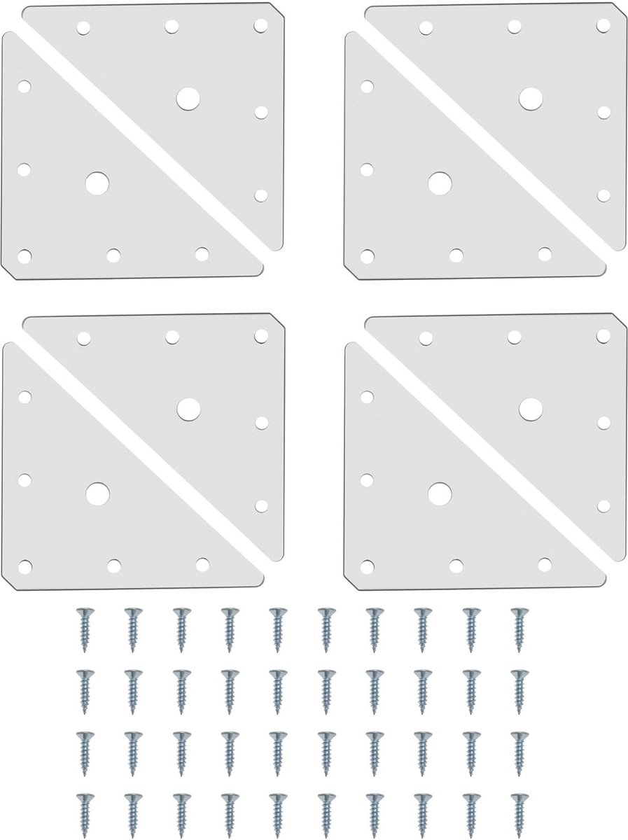 Dailygoods - Set van 8 Roestvrijstalen Herstelplaten voor Meubelreparatie