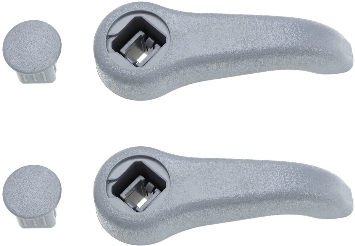 Dailygoods - Dailygoody - Stoelverstelling Hendel - Vervanging - Grijs - Hoogte Adjuster - Geschikt voor Renault Clio II en Twingo - 2 Stuks