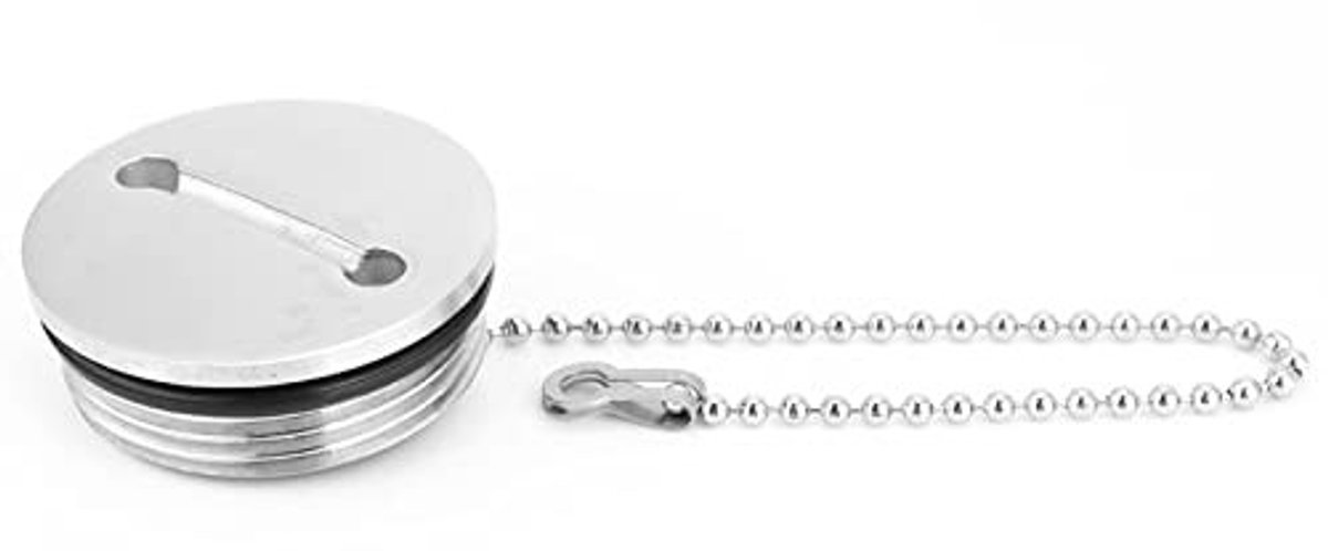 Dailygoods - RVS Gepolijst Brandstoftankdop met Ketting voor Boot
