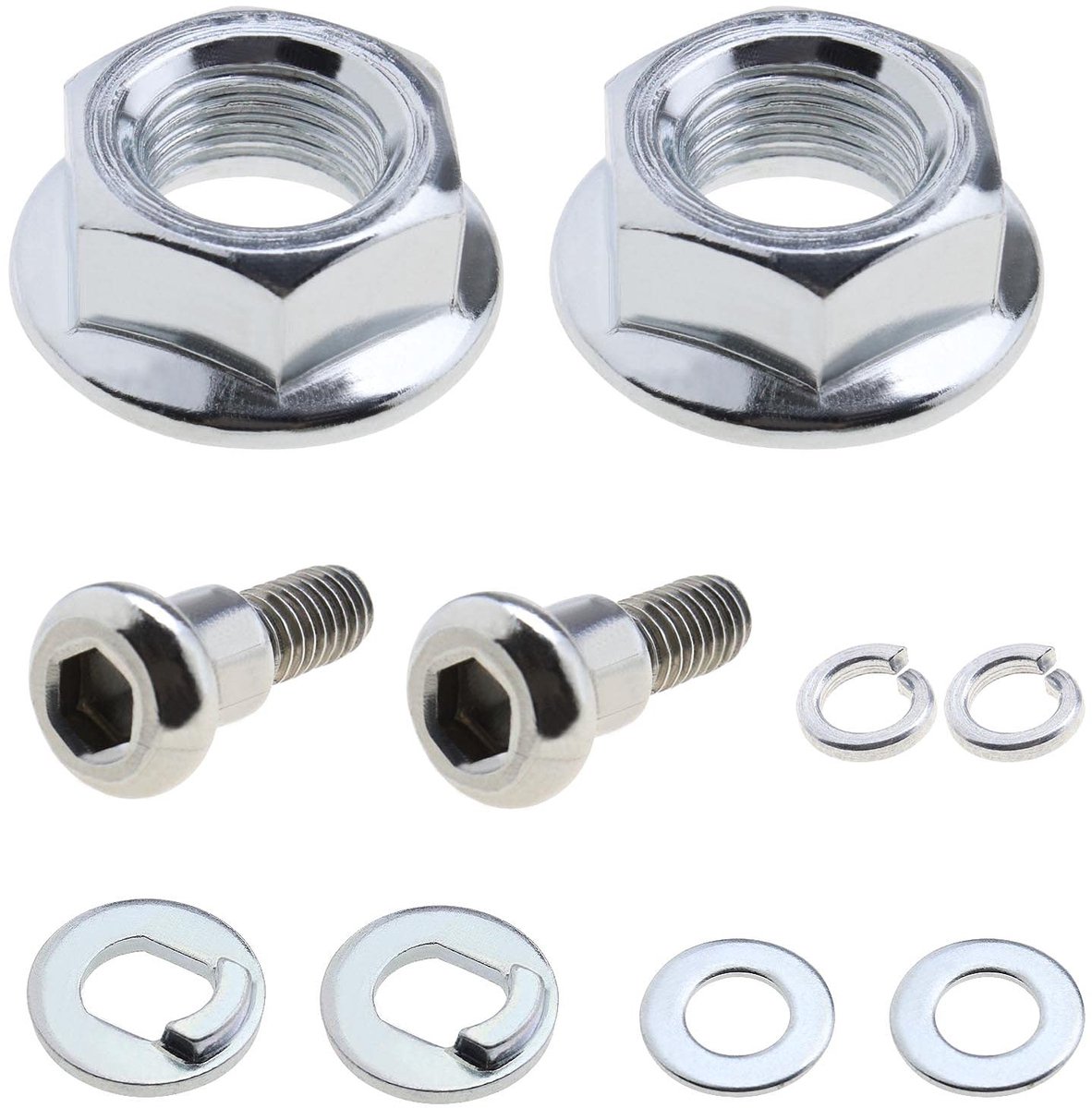 Dailygoods - Dailygoody - Elektrische Scooter - Motor Wiel Moeren - Hoogwaardige Staal - 4 Stuks - Inclusief Sluitringen - Geschikt voor Xiaomi M365, 1S, Essential..
