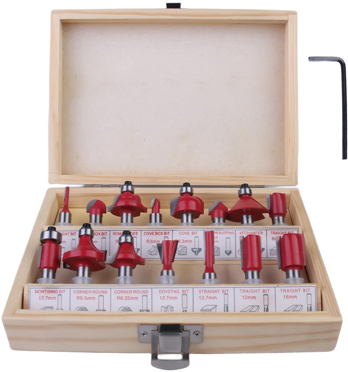 Dailygoods - Dailygoody - Professionele Router Set - Houtbewerkingsgereedschap - Inclusief Opbergdoos - 15-delige Set - Precisie Gereedschap - Voor Houtbewerking -