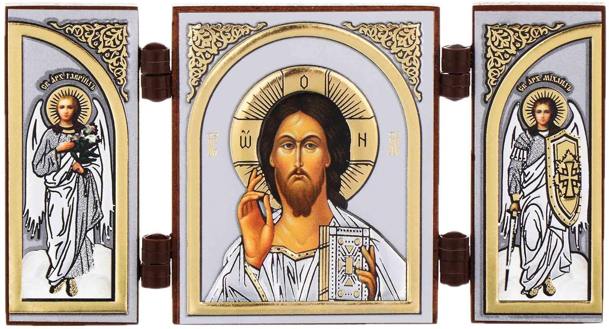 Dailygoods - Drieluik Icoon van Jezus Christus als Reizen Altaar