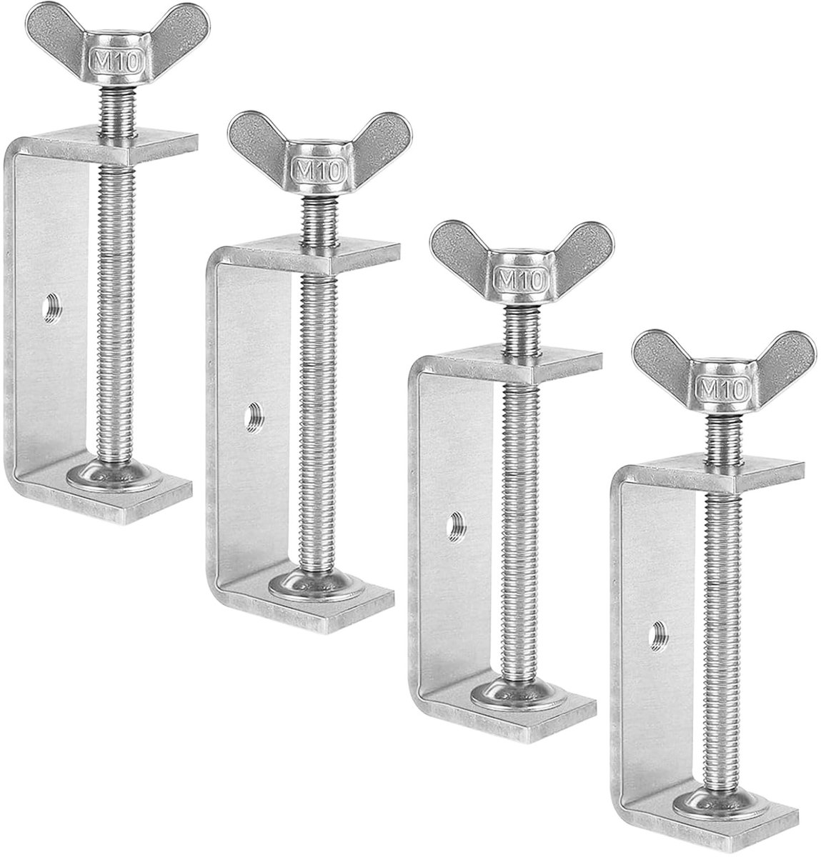 Dailygoods - Set van 4 Roestvrijstalen C-klemmen 53-78 mm