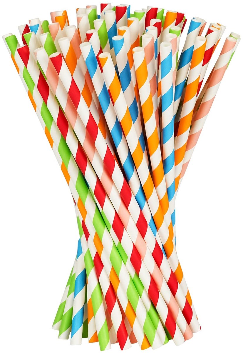 Dailygoods - Set van 250 Biologisch Afbreekbare Papieren Rietjes