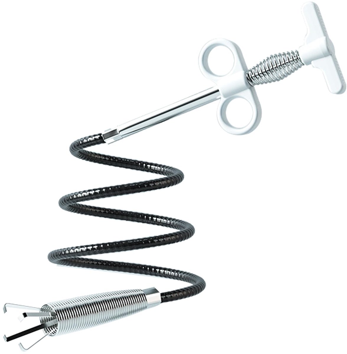 Dailygoody - Solidchoice - Dailygoody - Pijpreinigingsspiraal - Afvoerreiniger - Flexibel en Lichtgewicht - Wit - Klauwhaak - Geschikt voor Afvoeren - 4 Klauwen