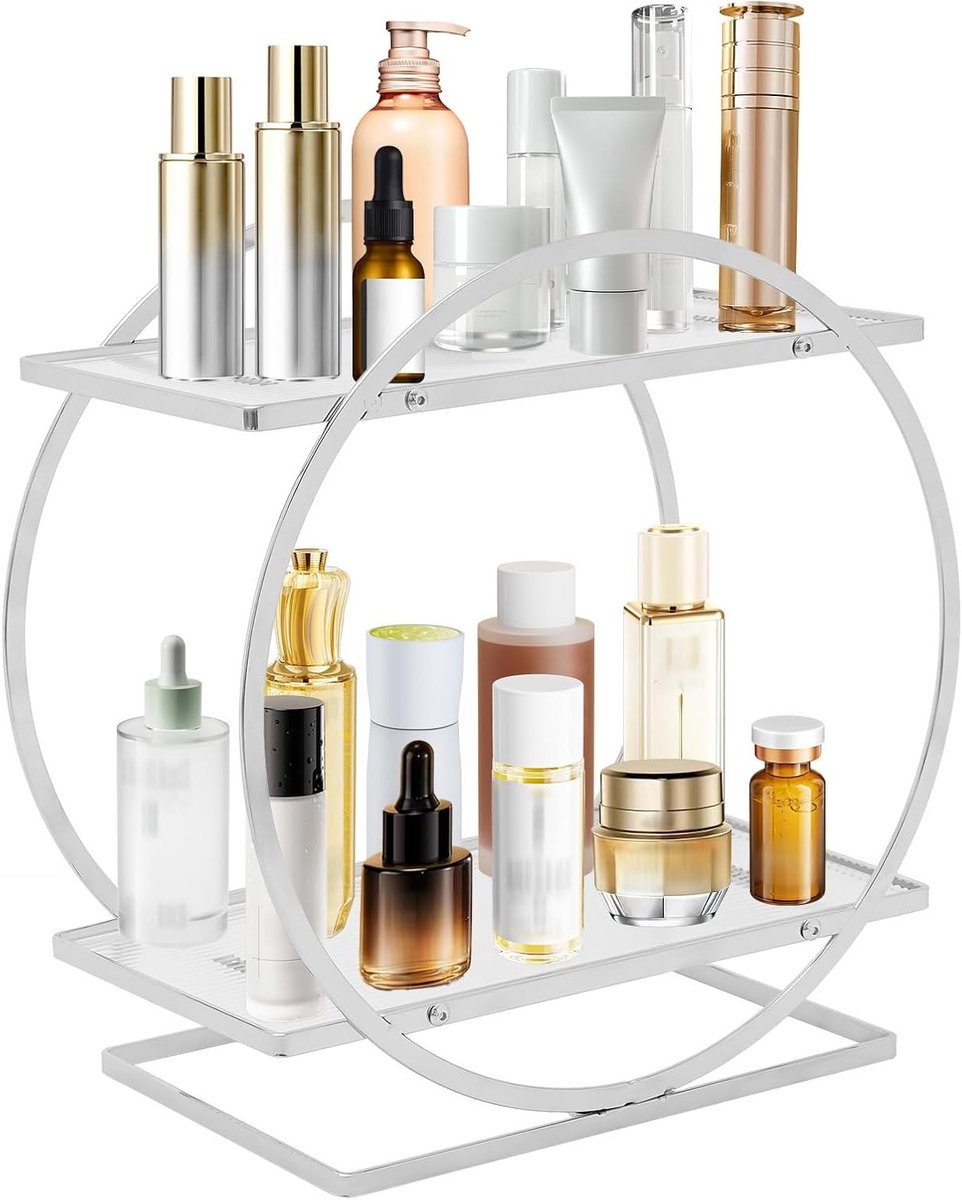 Cosmetica Organizer voor Badkamer, 28 x 15.5 x 28.5 cm, Perfect voor Make-up, Parfums en Sieraden, Ruimtebesparend en Stijlvol Design