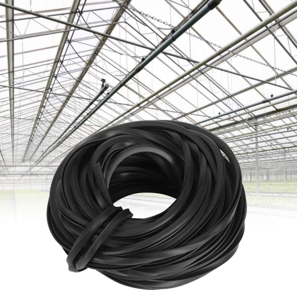 Dailygoody - Rubber Seal Strip - Weerbestendig - 10 Meter - Zwart Groen - Geschikt voor Kassen - Duurzaam en Flexibel - Perfecte Afsluiting - Tuin en