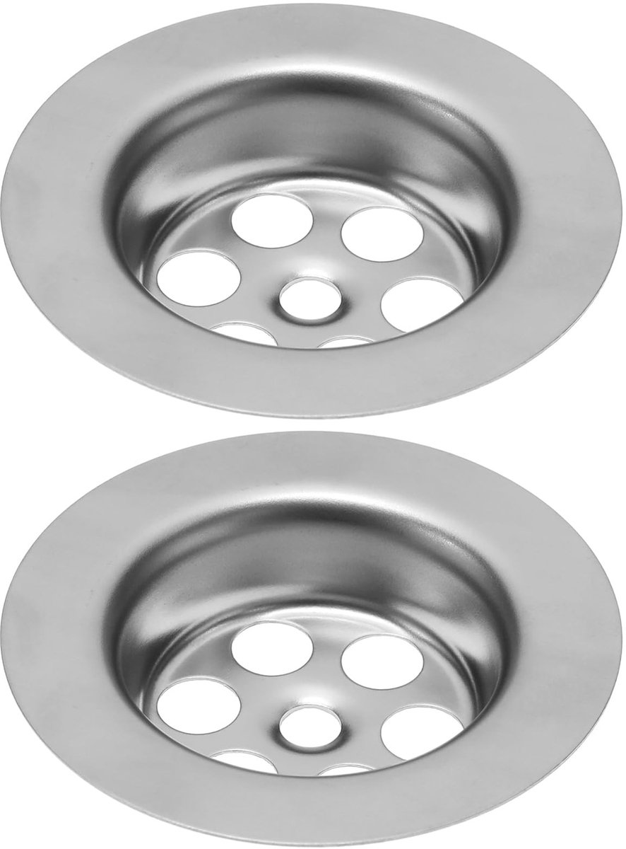 Dailygoody - Sink Plug Zeef - Gootsteenzeven - Duurzaam en Roestvrij - Zilver - Voedsel Catcher - Geschikt voor Keuken en Badkamer - 2 Stuks