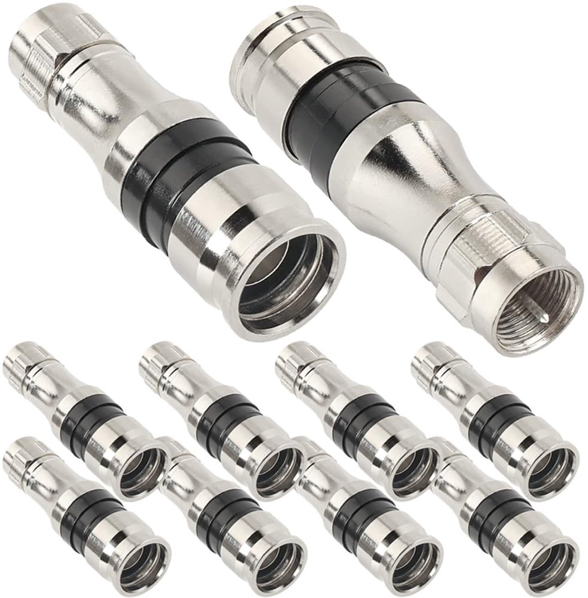 Dailygoody - Coaxiale Connectoren - 10 Stuks - Weerbestendig - F-Type - O-Ringen - Hoogwaardige verbinding - Geschikt voor kabels - 10 stuks