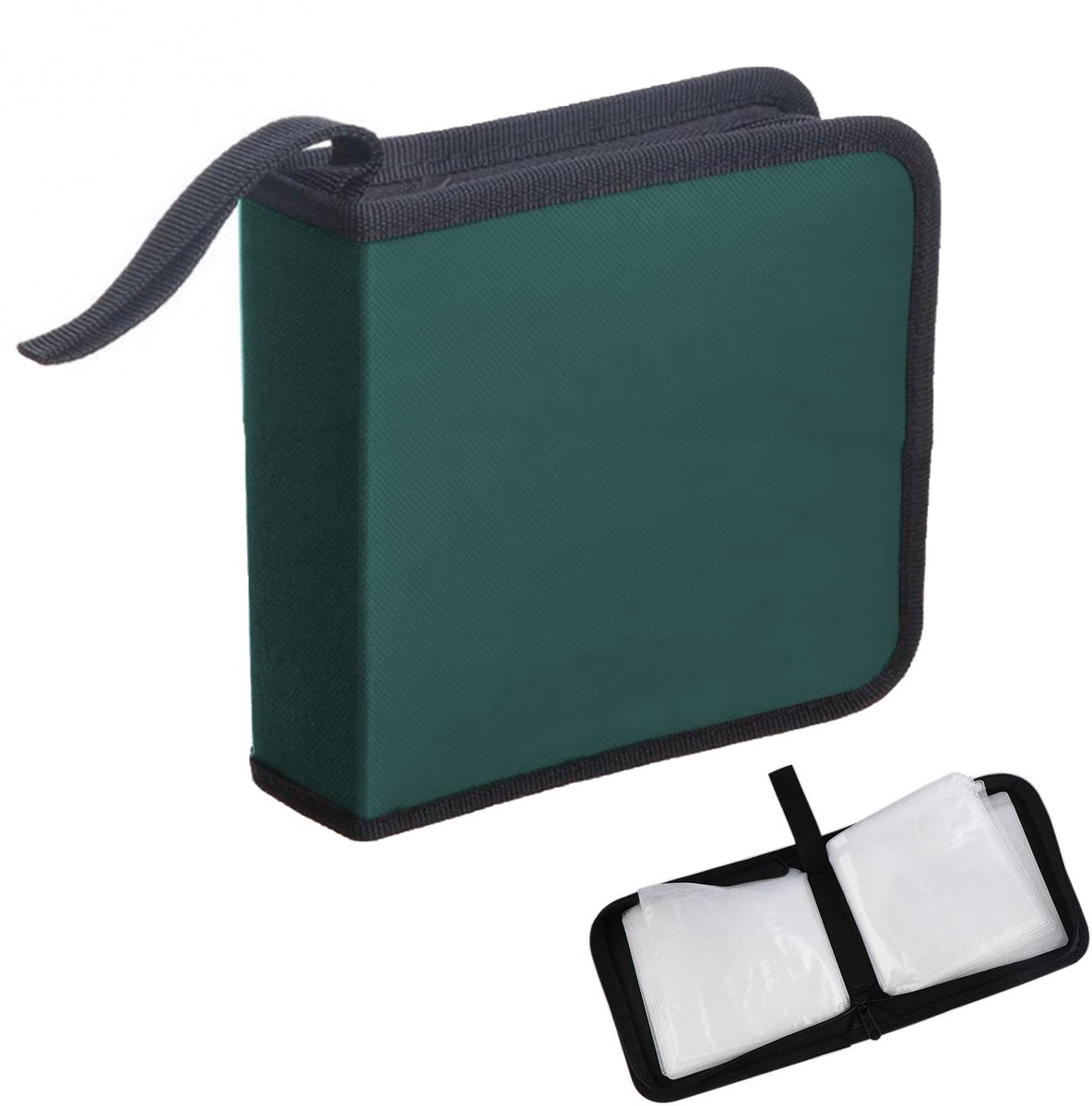 Dailygoody - CD-hoesjes - Houder voor 40 cd's - Ideaal voor autoreizen - Groen - Organizer voor cd's - Compact en praktisch - Geschikt voor elke muzie