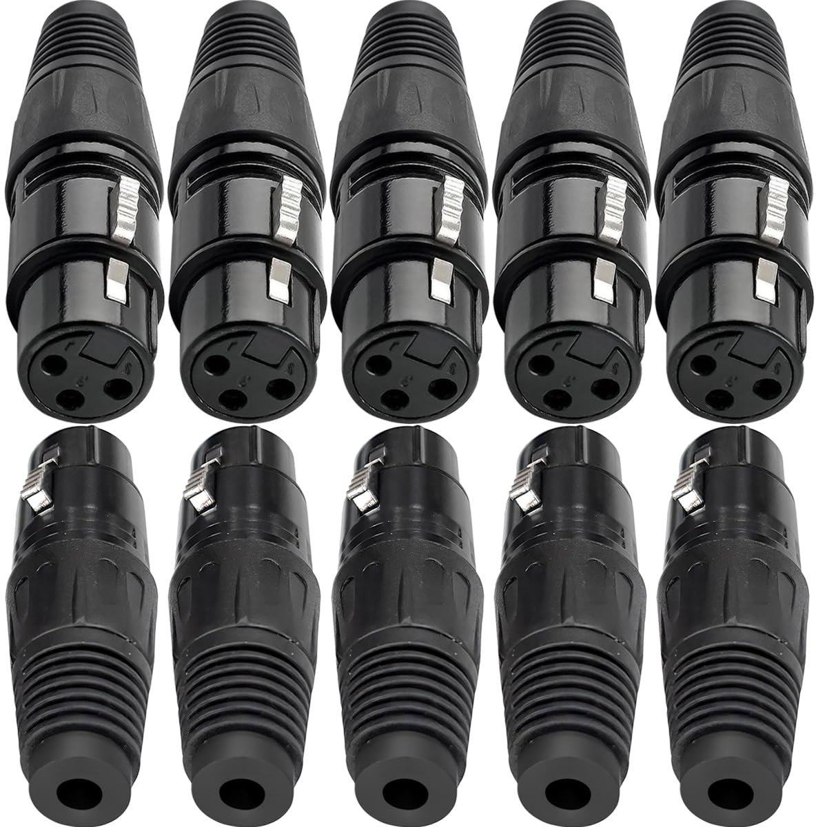 Dailygoody - 10x 3-Pin XLR Vrouwelijke Solder Connector - Microfoon en Audio Apparatuur - Betrouwbare Verbinding - Perfect voor Geluidsinstallaties -