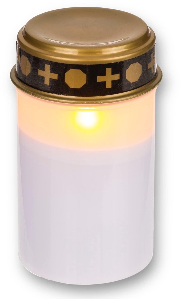Dailygoody - Grave Light - Batterij Gevoede Kaars - Realistisch Flicker Effect - Wit - Buiten gebruik - LED - Decoratie - Begraafplaats
