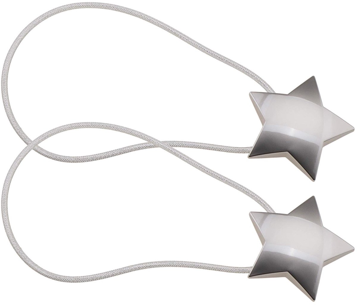 Dailygoody - Magnetische Gordijnclips - Stervormige Tiebacks - Zilver - Decoratie - Praktisch en stijlvol - Geschikt voor thuiskantoor - 2 stuks