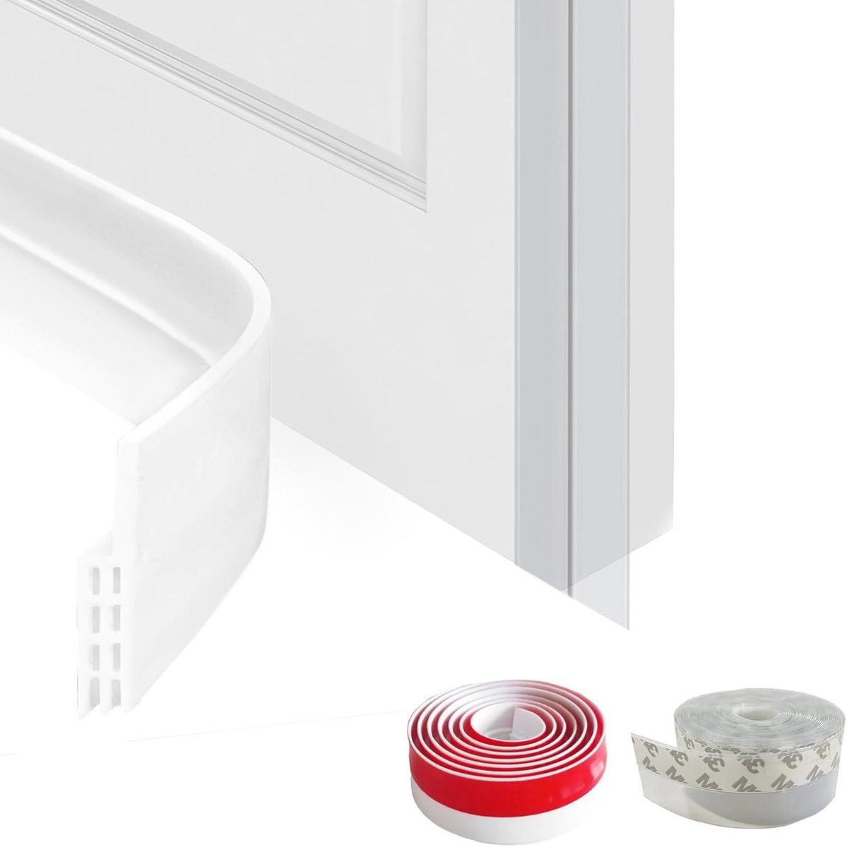 Gemengde Siliconen Deur tochtstrip - 1 Deur Onderkant Sleufstrip (0.9m x 50mm), 1 Deurframe Strip (6m x 35mm) - Effectieve Tochtwering voor Deuren en Ramen, Geluiddemping en Energiebesparing