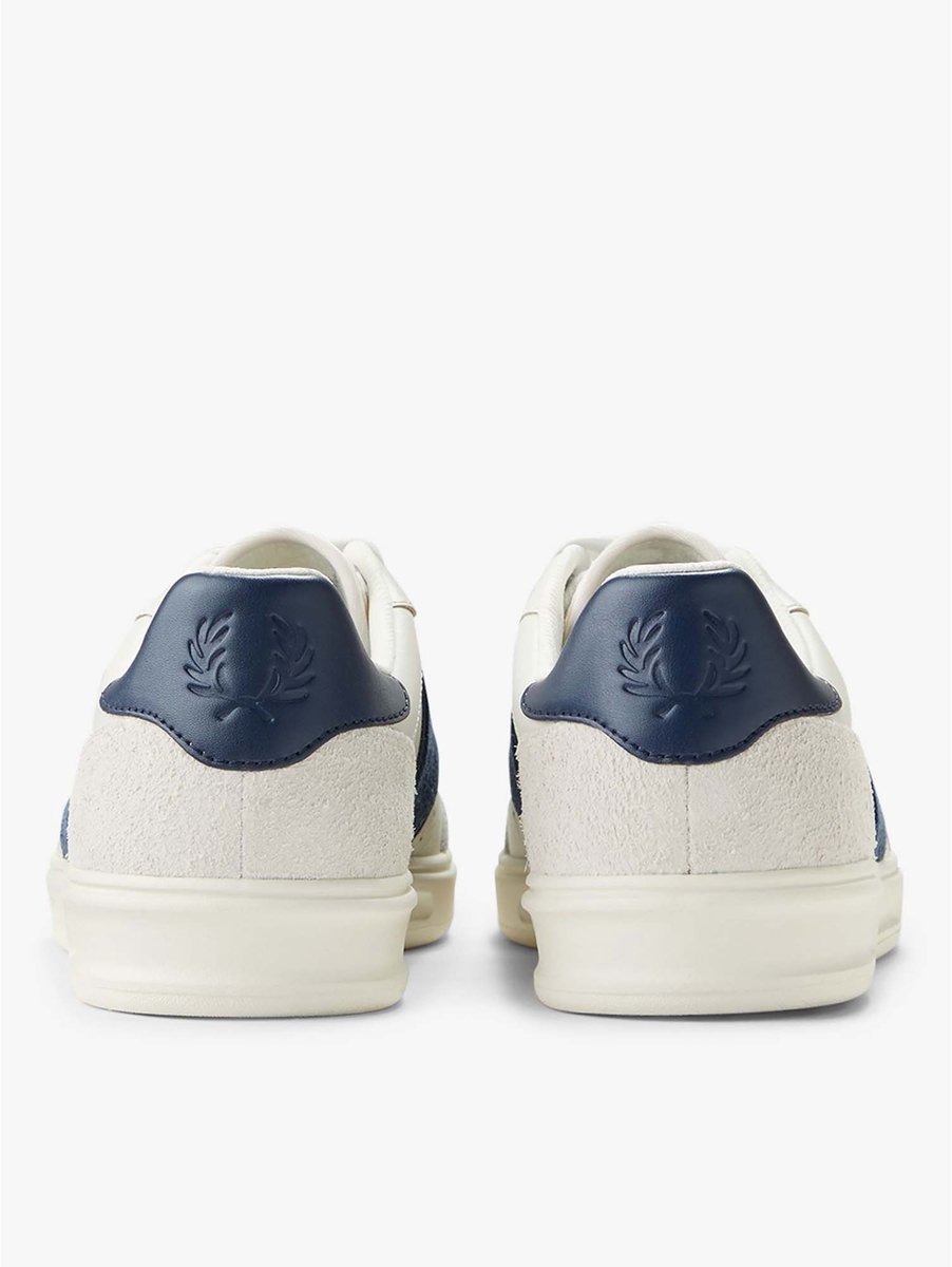 Sneaker Fredperry Fp Getextureerd Leer Suede Fashion Wear Volwassen Wit