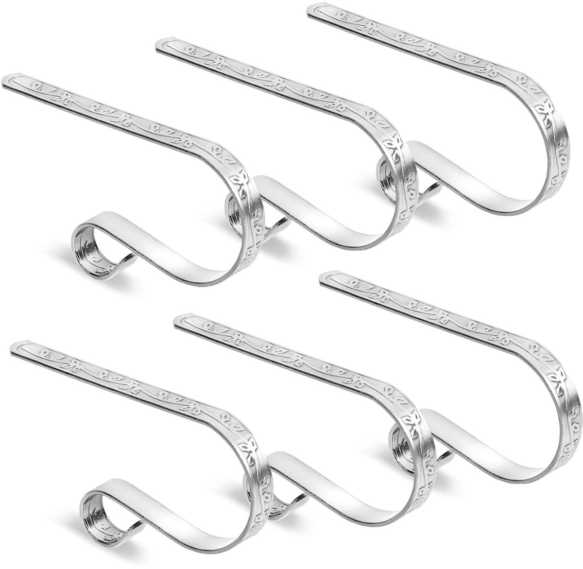 Dailygoods - Dailygoody - Kerst Kous Houder - Metalen Hanger - Verstelbaar - Zilver - Antislip Haken - Decoratie voor Kerstmis - Geschikt voor Mantels