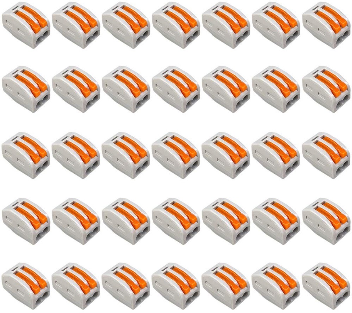 Dailygoods - Dailygoody - PCT-212 kabelverbinderset - 2 poorts snelkoppeling - compact en gebruiksvriendelijk - oranje en grijs - ideaal voor kabelverbindingen - p...