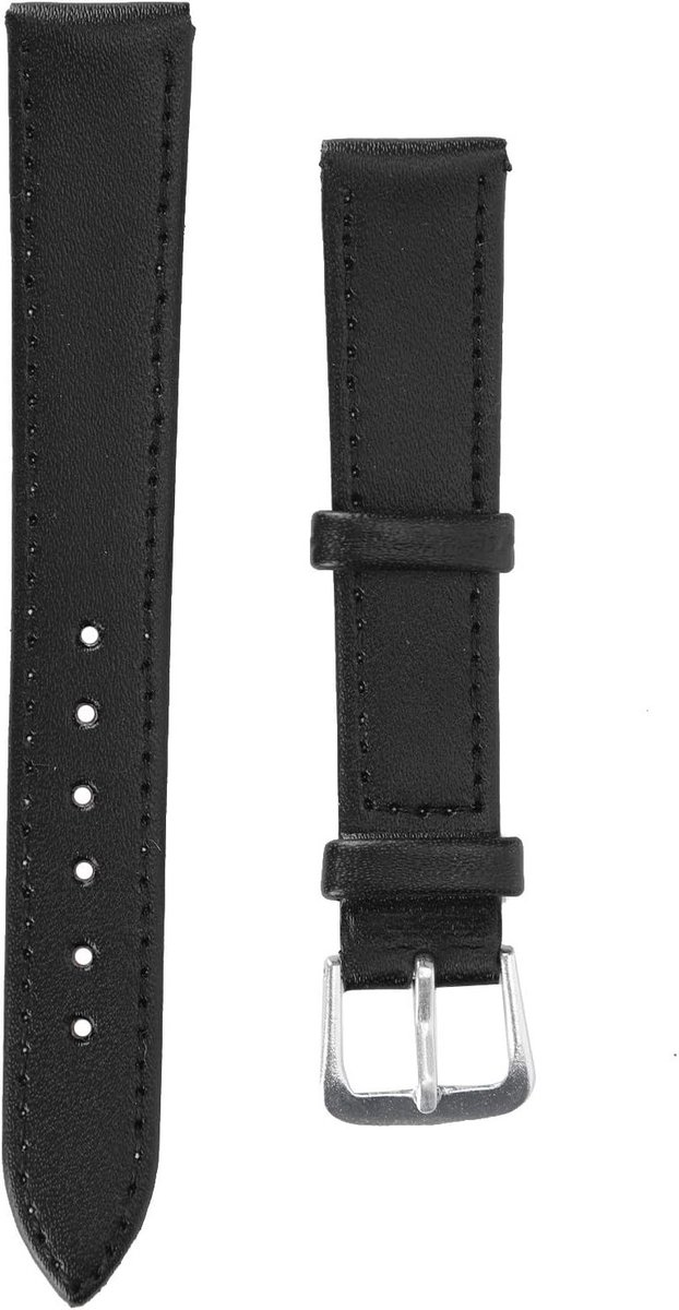 Zwarte PU Leren Horlogeband met Gesp - Universele Vervangband voor Horloges 12mm-22mm - Accessoire voor Mannen en Vrouwen