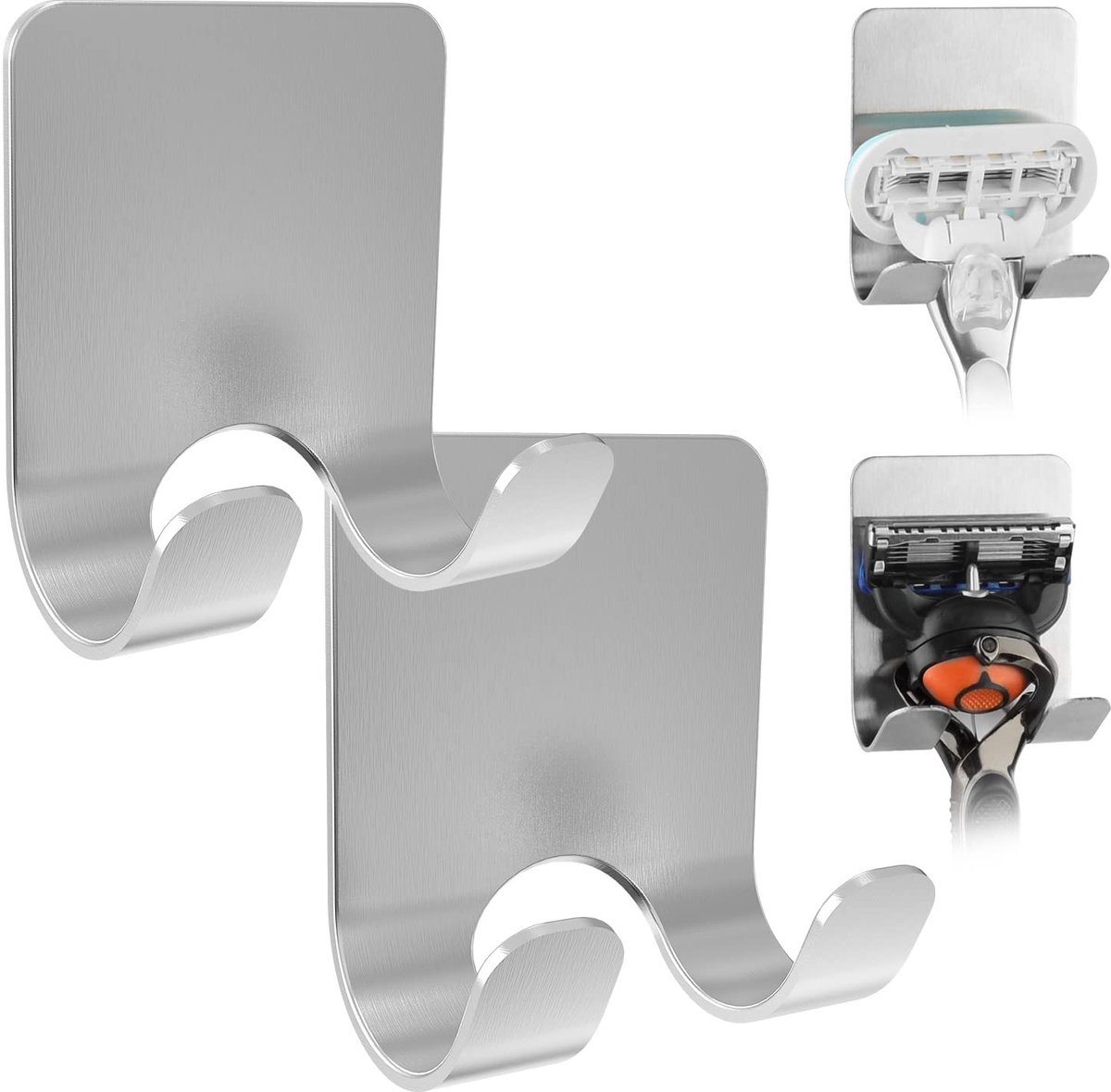 Dailygoods - Dailygoody - Douchescheermeshouder - Roestvrij staal - Sterke grip - Zelfklevend - Badkameraccessoire - Geschikt voor gladde oppervlakken