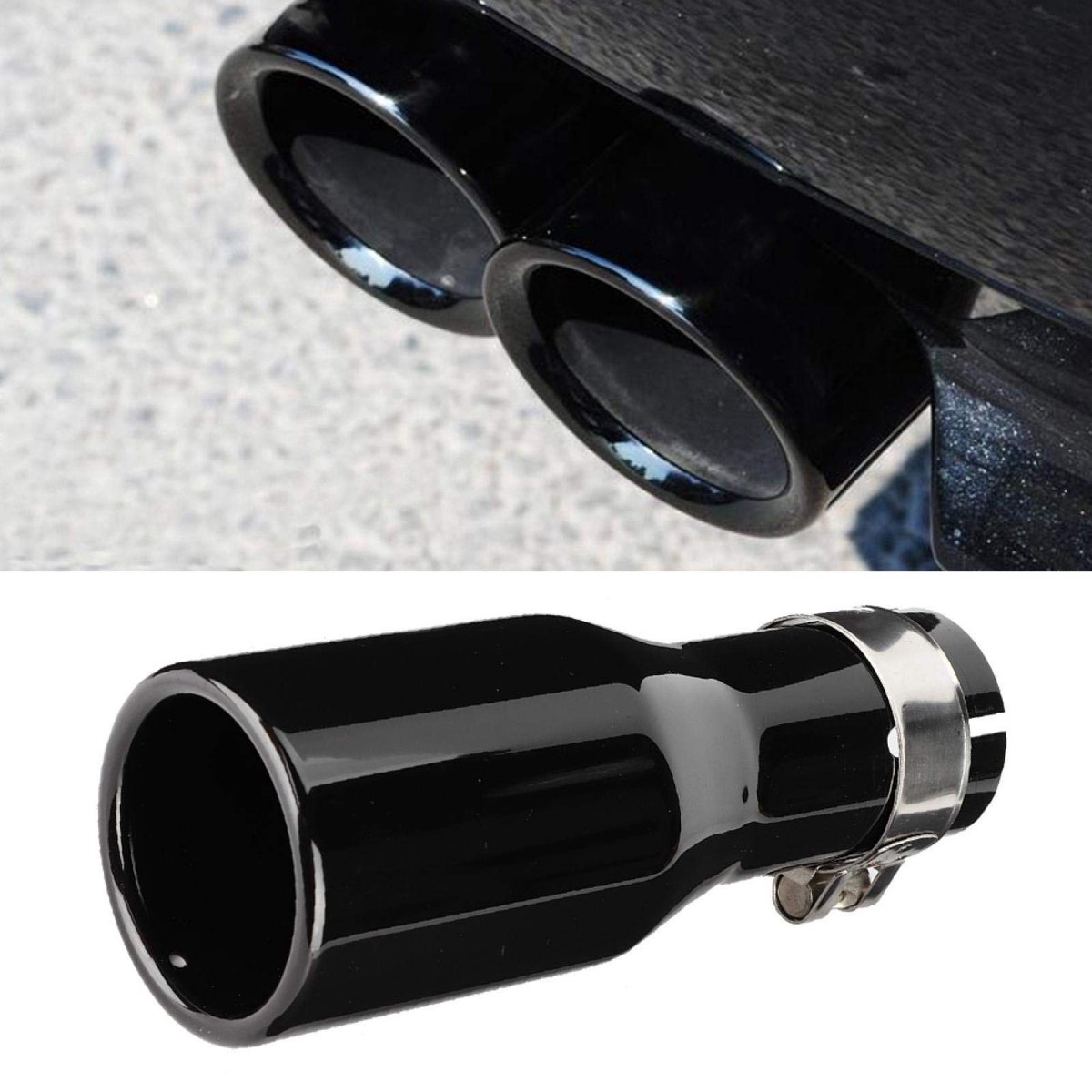 Dailygoods - Dailygoody - Uitlaatpijpen - Universele Auto Uitlaatpijp - Roestvrijstaal - 54-76-200mm - Anticorrosie - Geschikt voor Auto's - Hoogwaardige Kwaliteit