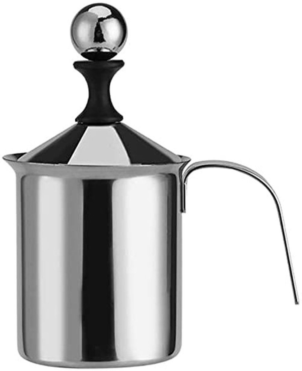 Dailygoods Dailygoody Handmatige Melkopschuimer Roestvrij staal 800 ml Koffieschuimmaker Ideaal voor lattes en cappuccino's Duurzaam en makkelijk sch