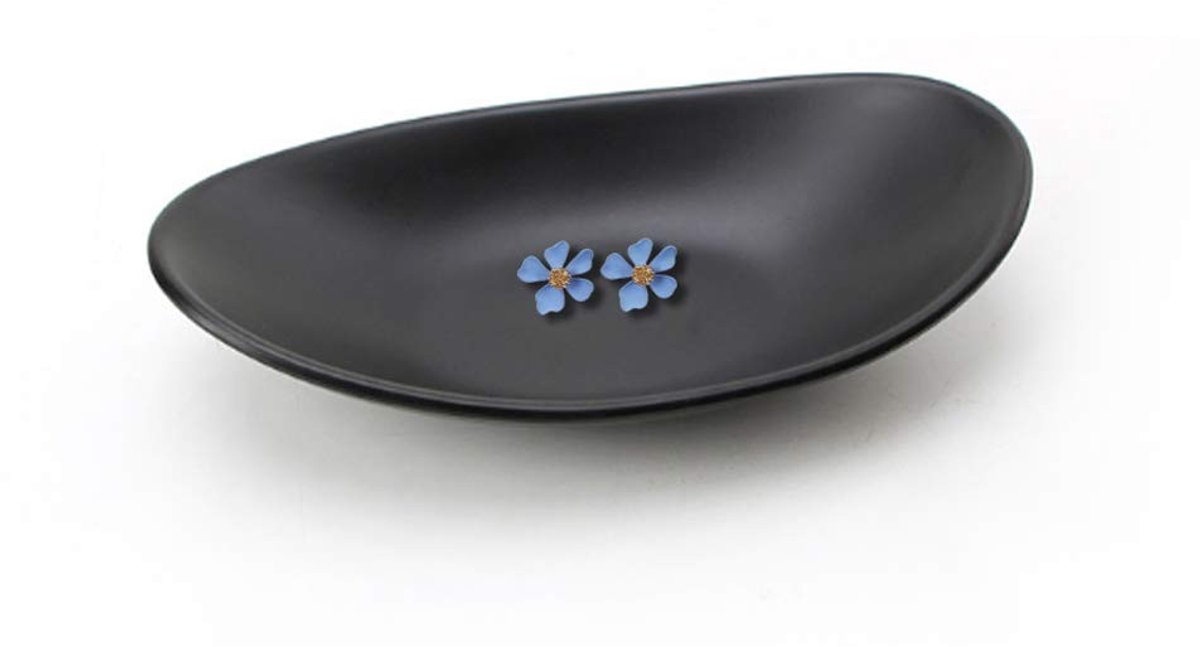 Dailygoods - Dailygoody - Ring & Jewelry Bowl - Sleutelschalen - Decoratieve schaal - Zwart oval - Sieraden opbergen - Geschikt voor elke ruimte - Stijlvol design