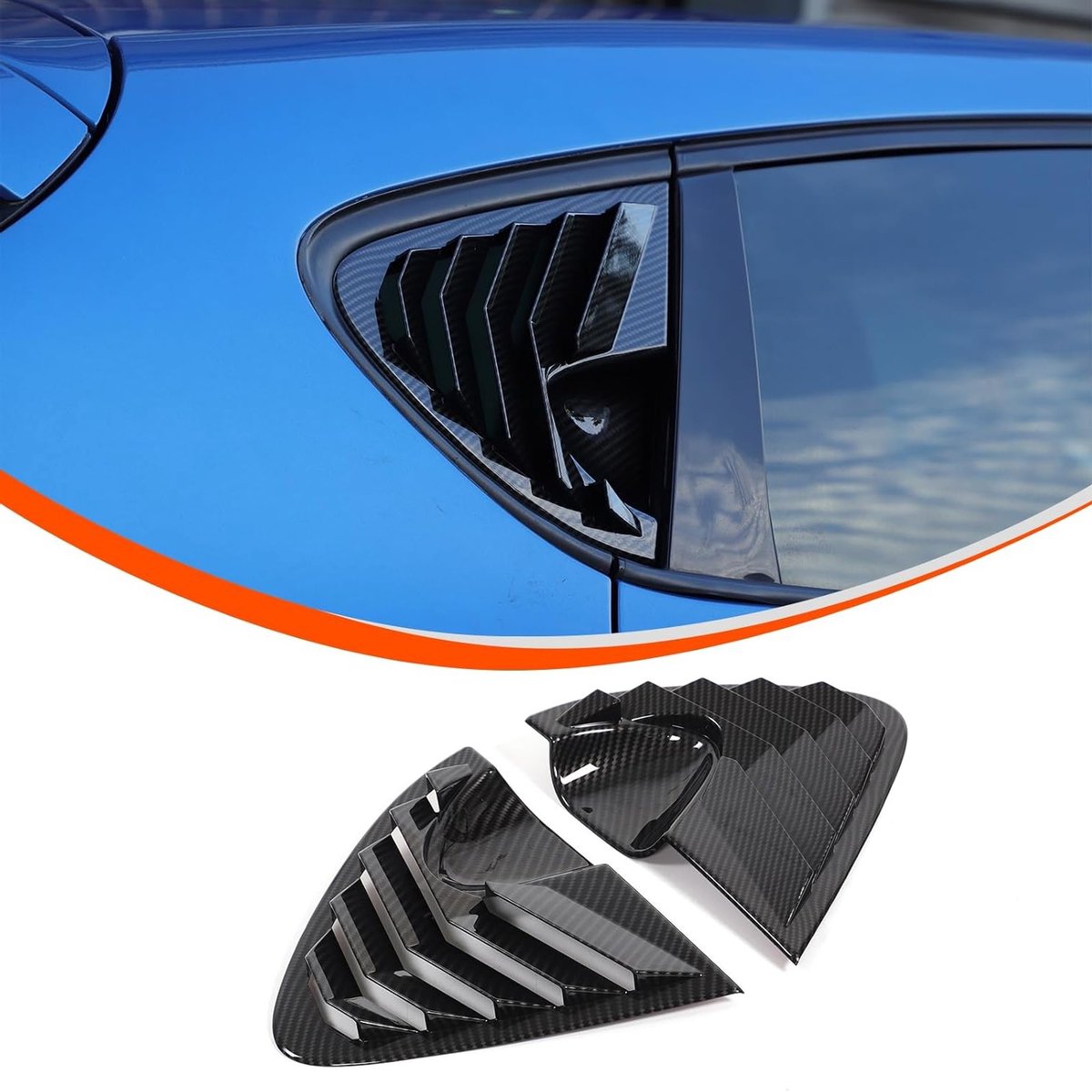 Car Rear Window en Deur Glas Awning Shutter Trim voor SEAT Leon MK2 2008-2012 - Triangulaire Raamdecoratie in Carbon Fiber Design voor Auto's