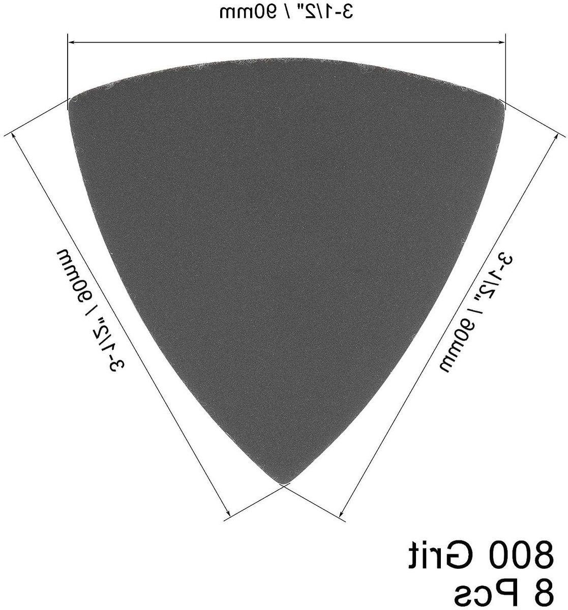 Triangulaire Schuurpapier van Siliconencarbide voor Oscillerende Multitool - 3-1/2" - 800 Grit - 8 Stuks voor Droog en Nat Gebruik