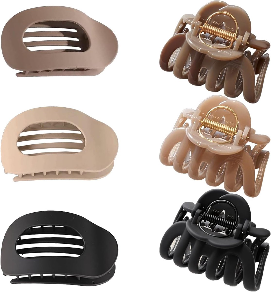 Set van 6 Matte Ronde Haarclips, Sterke Grip Klemmen, Lichtgewicht en Comfortabel, Antislip voor Dikker en Dunner Haar, Perfect voor Vrouwen en Meisjes