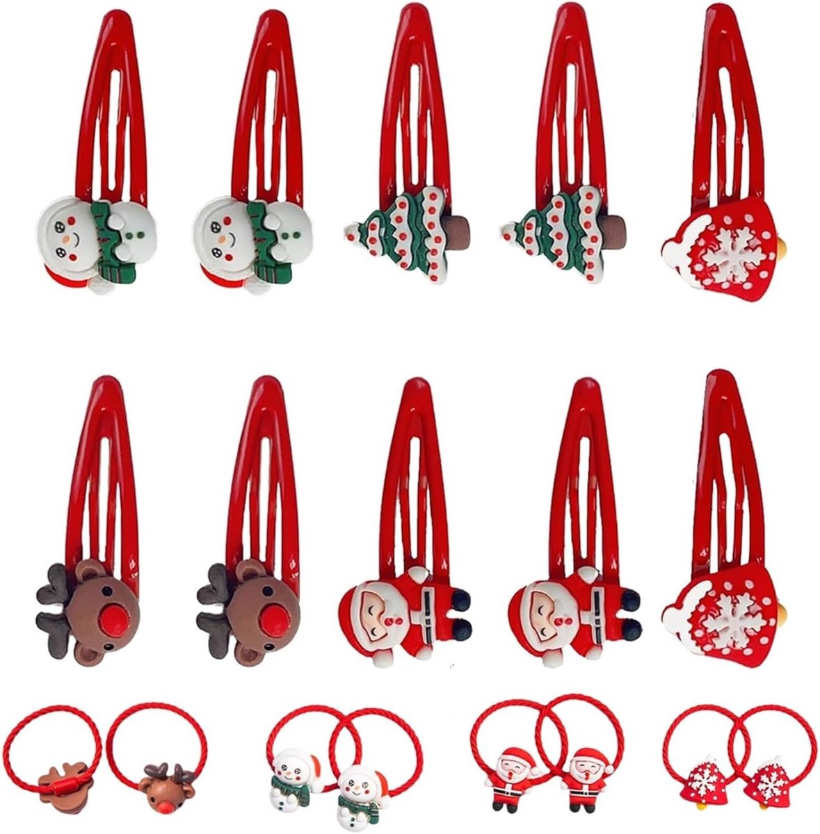 20 Stuks Haaraccessoires: Haarclips, Scrunchies en Haarbanden voor Kerstmis en Feestelijke Gelegenheden