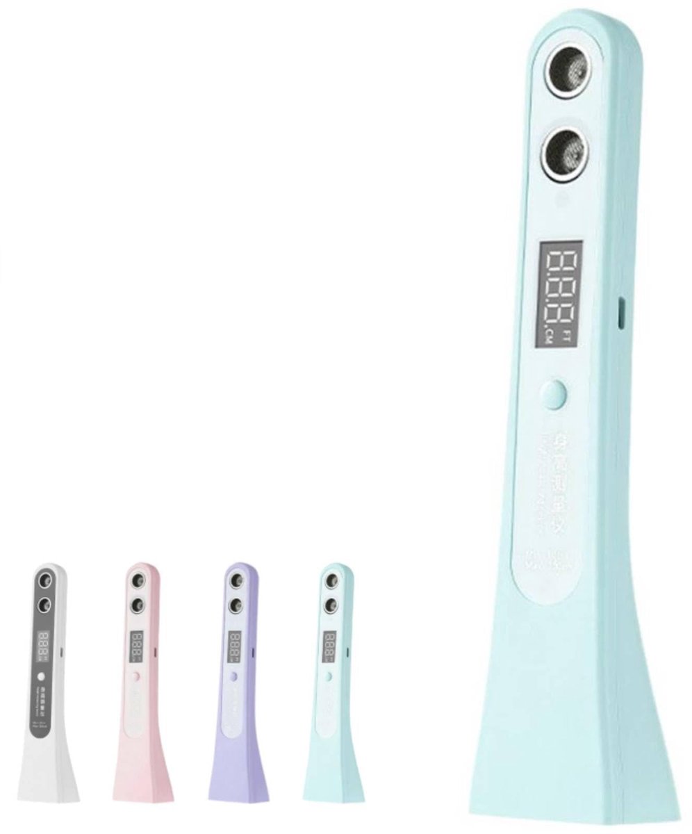 carmdering - lichaamslengtemeter - lengtemeter - meetstok - groeimeter - Ultrasoon, draagbaar, eenvoudig te gebruiken - Helder display, antislip voetstuk - Geschikt voor kinderen en volwassenen - ideaal voor thuis en reis - Blauw