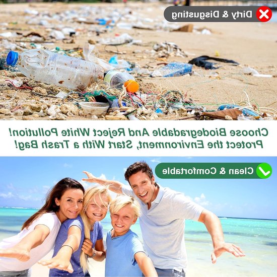 Biologisch afbreekbare afvalzakken - 100 stuks, recycleerbare en composteerbare zakken voor huishouden, tuin en kantoor — afbeelding 4