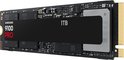 Samsung 9100 PRO 1TB M.2 NVMe SSD met gouden connectoren.