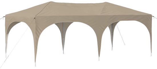 vidaXL - Pop-up - Feesttent - 575 - x - 288 - x - 245 - cm - Crèmekleurig - Oxford - Stof