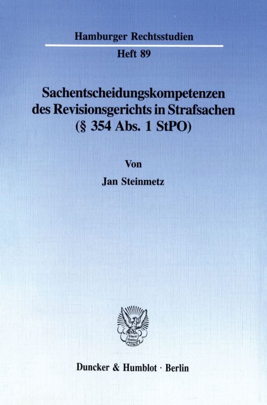 Hamburger Rechtsstudien89- Sachentscheidungskompetenzen des  ... - cover