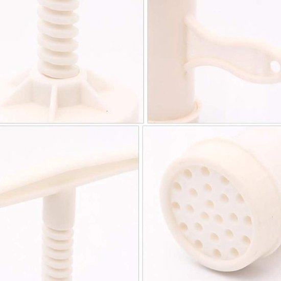 Plastic handmatige pastamaker - noedelpers - spaghetti-maker - keuken gereedschap - wit — afbeelding 3