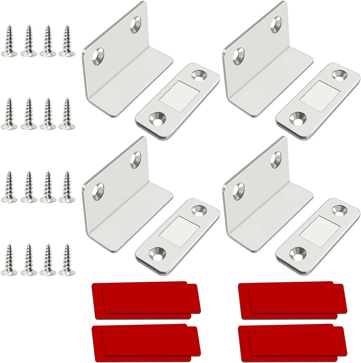 Set van 4 Sterke Magneten voor Deuren en Ramen, Ideaal voor Keuken, Balkon en Kastdeuren (4 x 2.5 cm)