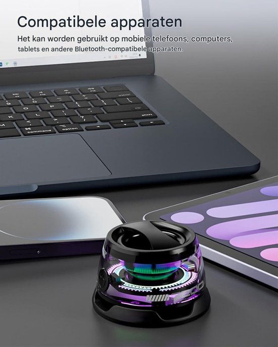 carmdering - Magnetische Bluetooth Luidspreker -draadloze Bluetooth Mini Speaker - Draagbare Speaker - Mini Audio Systeem - Bluetooth 5.3 Connectiviteit - Sterke Magnetische Houder - Duurzaam ABS Materiaal - Ideaal Voor Outdoor Reizen - 1 Stuk van Merkloos — afbeelding 2