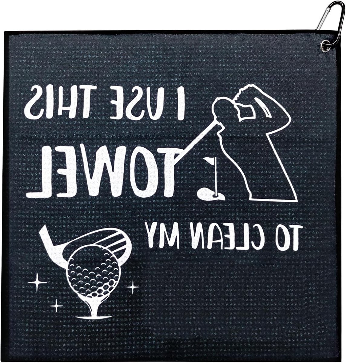 Persoonlijke Golfhanddoek met Clip - Ideaal voor Golfaccessoires, Cadeau voor Mannen, Vader of Vriend